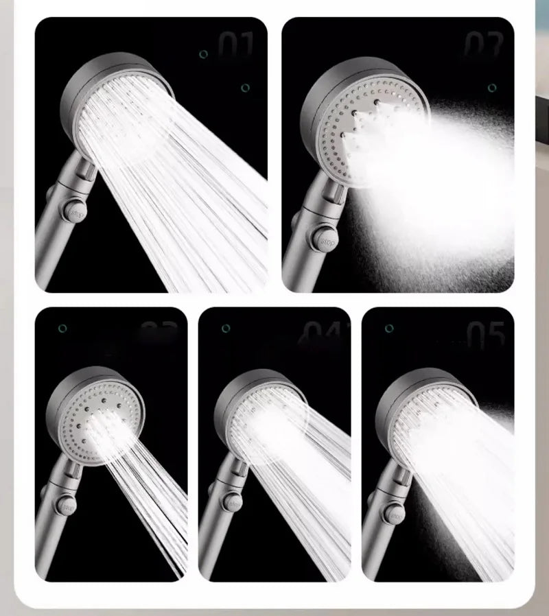 Waterfall Bathtub Faucet Set Handheld Shower Head Wall Mounted Brass Bathroom Tub Filler Waterfall Spout Hot and Cold Mixer Tap