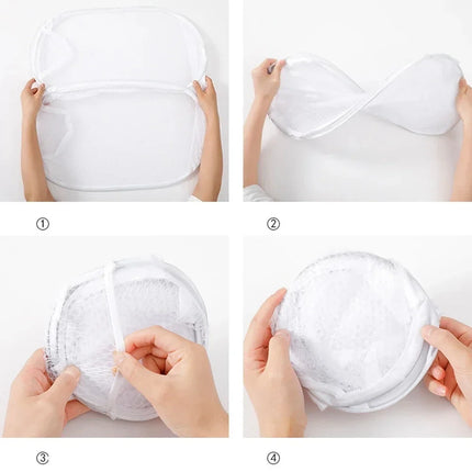 Panier à linge sale grande capacité, en maille, ventilé, pliable, portable - E-menage