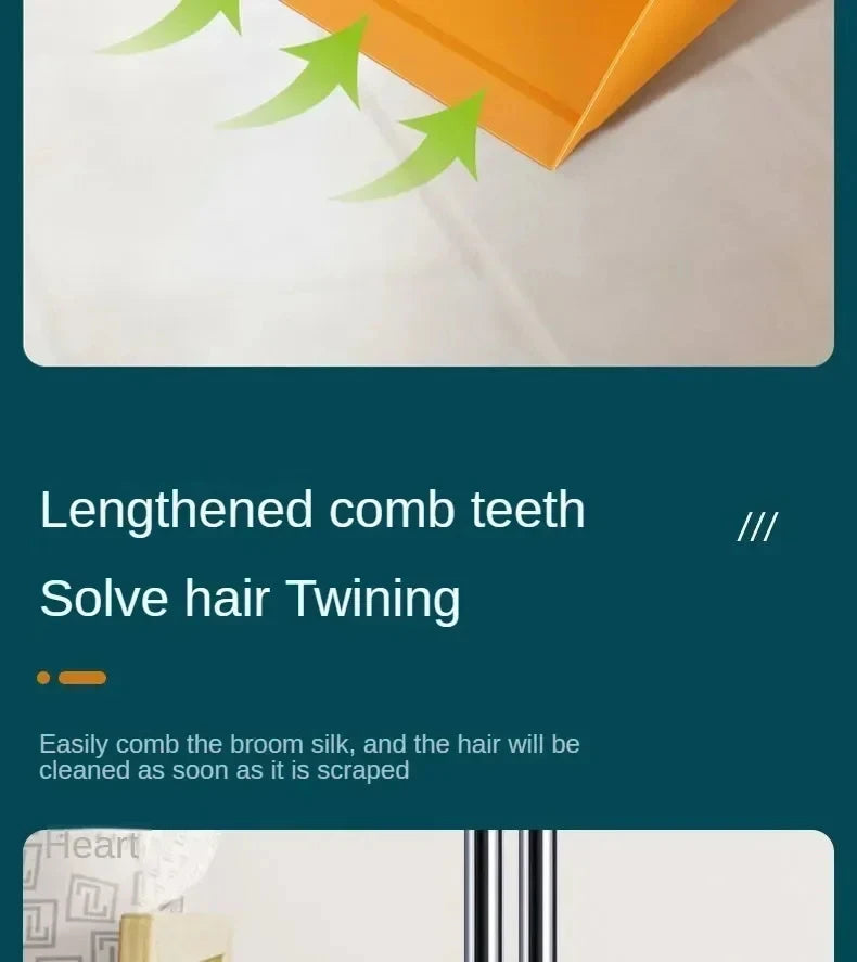 UNTIOR 1 Piece Foldable Broom & Dustpan Set Household Sweeping Tool 180° Rotating Small For Hair Garbage Cleaning Home