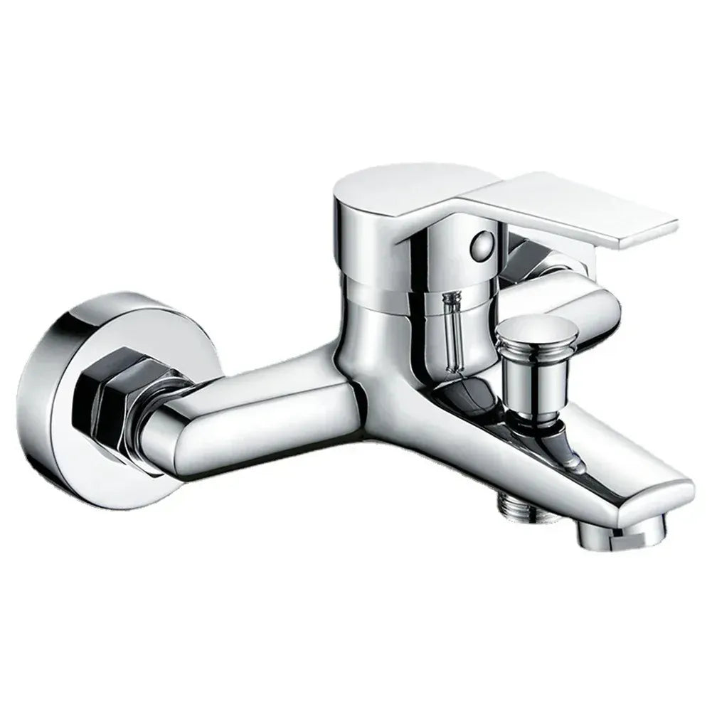 Chrome Bathroom Faucet Bathtub Facuet Wall Mounting Cold and Hot Shower Faucet
