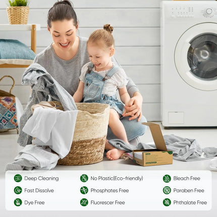 Travel Laundry Detergent Sheets 300 Loads Eco-friendly Washing Detergent Sheets Plastic-Free Washer Sheets, Fresh Linen