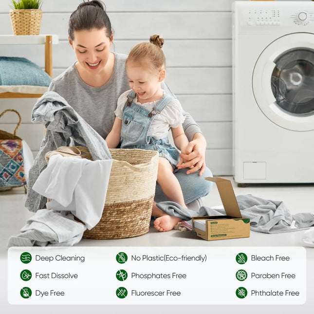 Travel Laundry Detergent Sheets 300 Loads Eco-friendly Washing Detergent Sheets Plastic-Free Washer Sheets, Fresh Linen