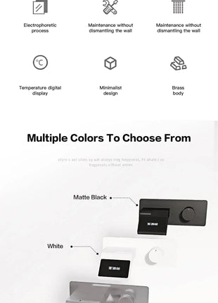 Luxury gun gray brass wall mounted bathroom faucet with LED digital display Single handle hot & cold water embedded bathroom Tap