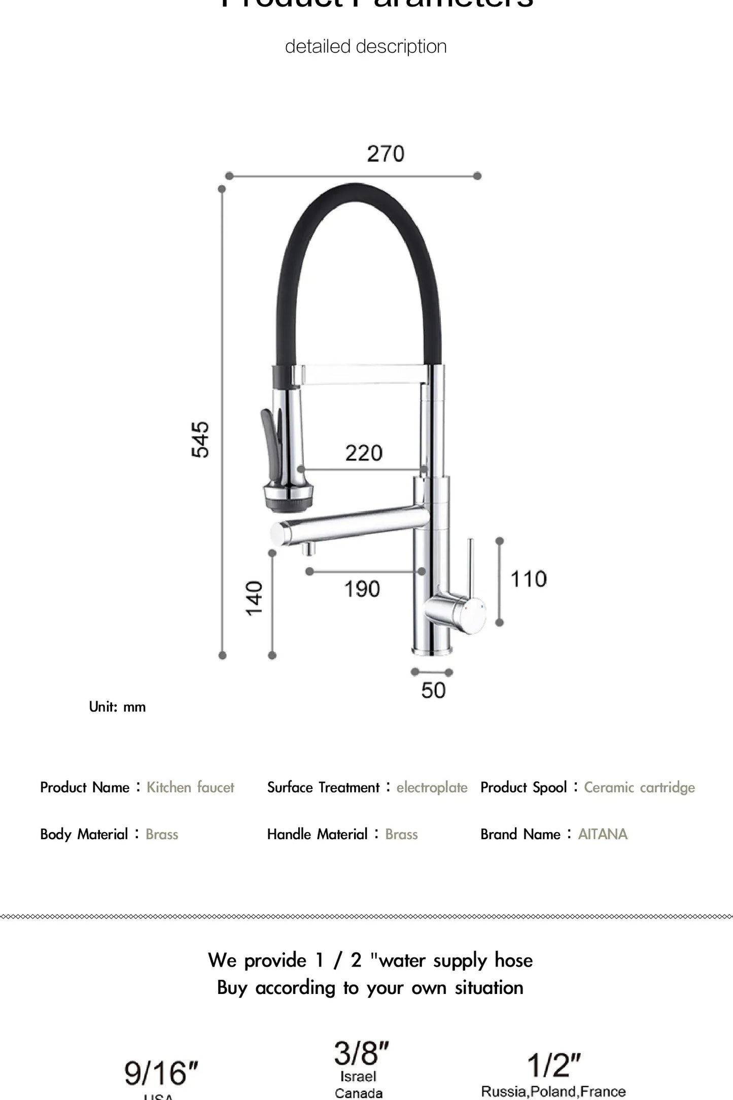 Luxury chrome brass kitchen faucet magnetic suction design with filtered water single hole cold and hot dual control sink faucet