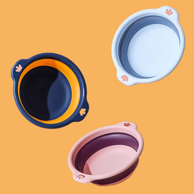 Portable Foldable Laundry Basin Plastic Travel Folding Wash Basin Safe Durable Foldable Wash Basin Bathroom Household Supplies - E-menage