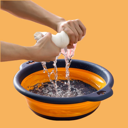 Portable Foldable Laundry Basin Plastic Travel Folding Wash Basin Safe Durable Foldable Wash Basin Bathroom Household Supplies - E-menage
