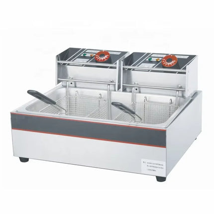 6L 1.5KW Commercial Electric Deep Fryer - Fast Heating, Stainless Steel, Easy Clean, 3-Tier Basket, for Fast Food Restaurant