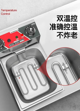 220V Fryer Electric Cookware for Kitchen Deep French Fries Commercial Fryers Frying Oil Cooker Timer Arfrai 10L Ar AF