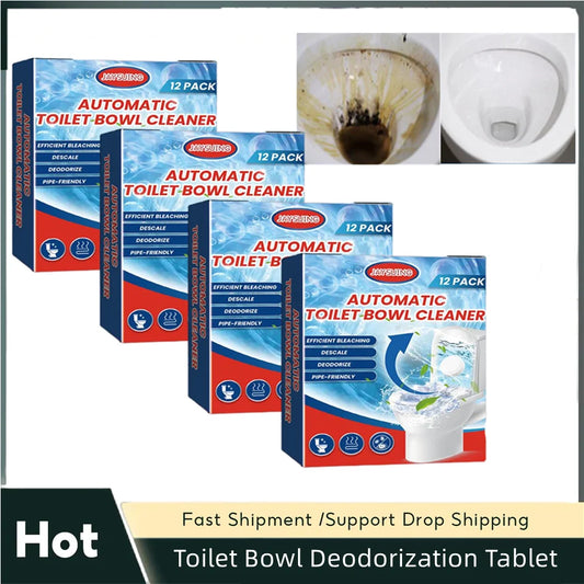 Toilet Bowl Cleaner Tablets Automatic Bleach Toilet Bowl Cleaner Toilets Descaling Deodorizing Yellow Stains Cleaning