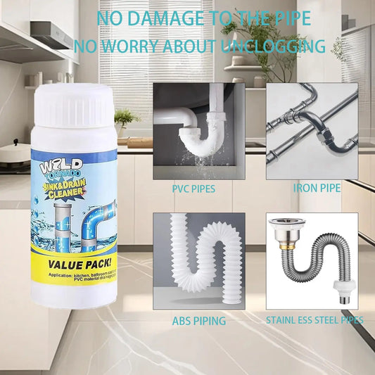 110g Powerful Kitchen Pipe Dredging Agent Toilet Sink Drain Cleaner Deodorant Sewer Fast Foaming Kitchen Pipes Cleaning Tools