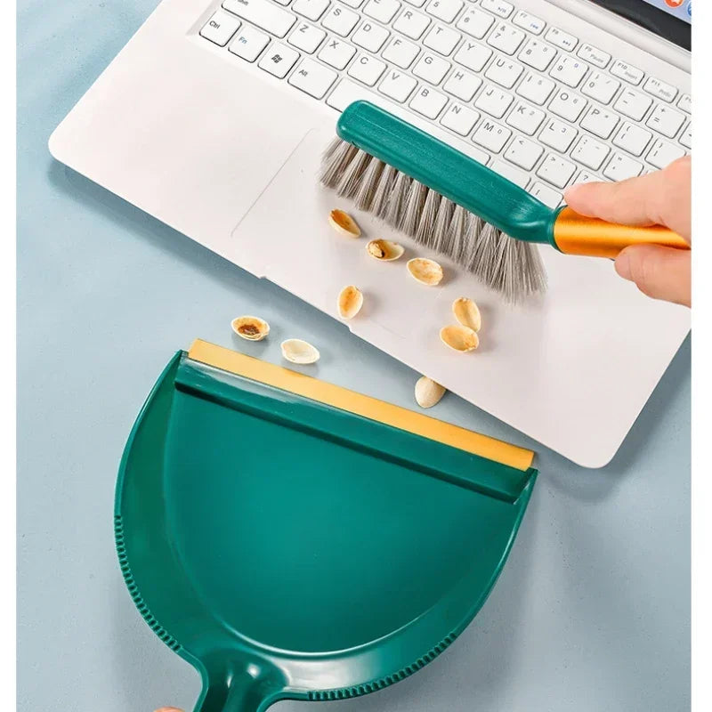 Mini Dustpan and Brush Set Hand Brush Dust Pan Table Cleaning Brush Sweep Broom for Home Computer Keyboard Desktop Table Clean