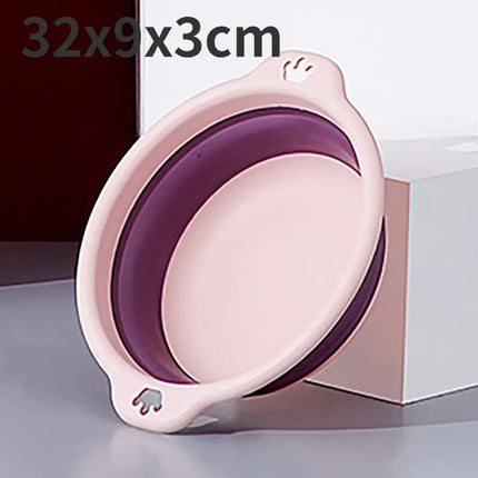 Portable Foldable Laundry Basin Plastic Travel Folding Wash Basin Safe Durable Foldable Wash Basin Bathroom Household Supplies - E-menage