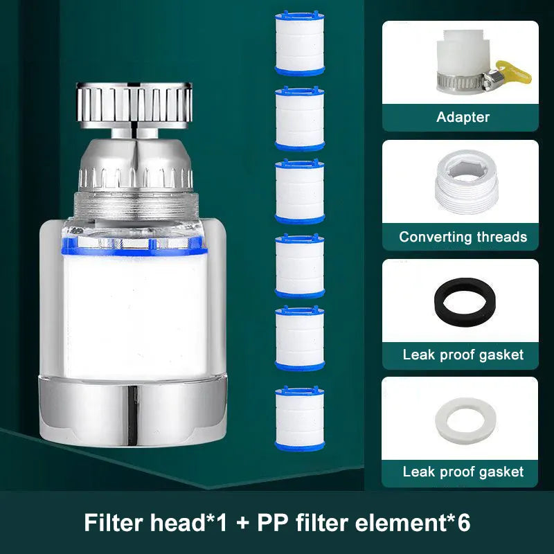 Kitchen Faucet Filter 360° Household Water Purifier Third Gear Universally Anti Splash Shower Head Tap-water PP Cotton Filter