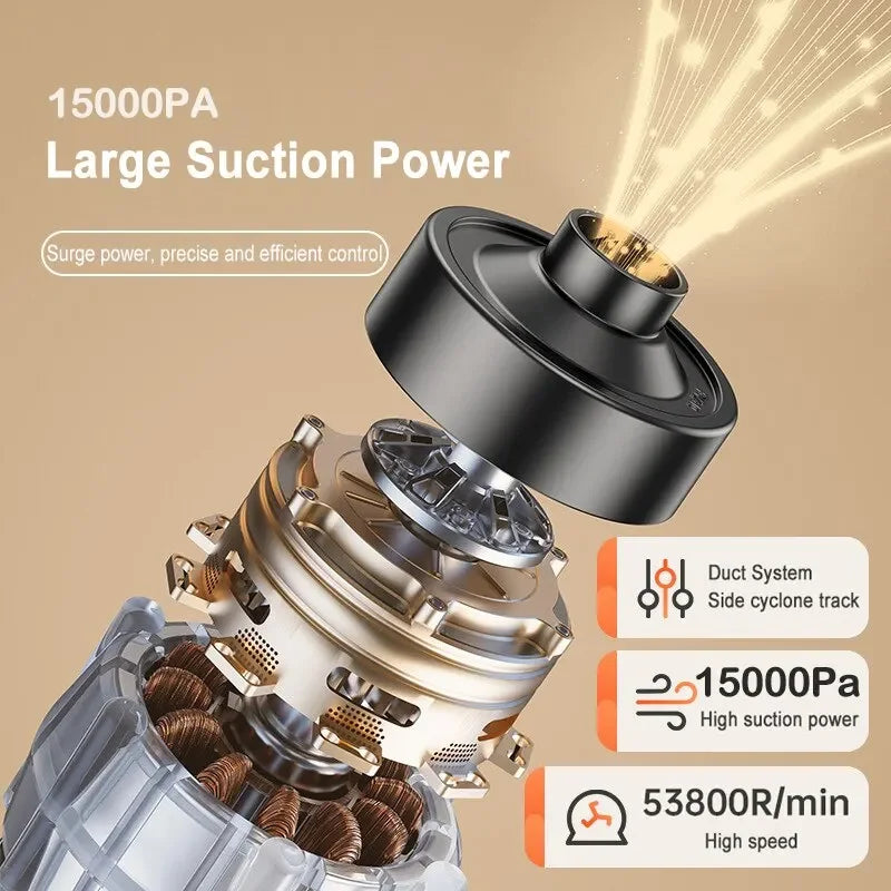 15000pa Multifunctional Vacuum Cleaner Handheld Powerful Suction HEPA Filter Wireless Vacuum Cleaner for Car Floor Household