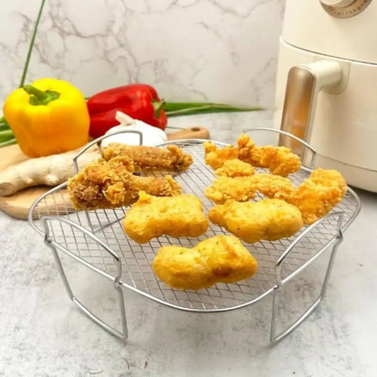 Air Fryer Grille Suitable For Air Fryers Oven Grill Stainless Steel Stackable Grill Kitchen Utensils Cook Multiple Foods