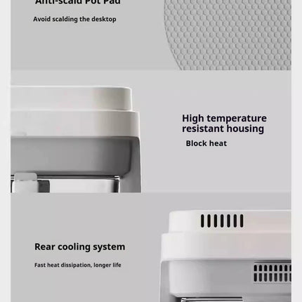 Friteuse à air chaud 1200 W avec panier en verre transparent - Four multifonction sans retournement, poignée isolante, 8 modes de cuisson, usage domestique