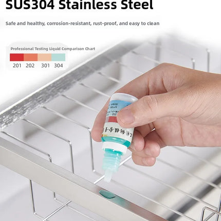 Égouttoir de cuisine en acier inoxydable 304 avec porte-assiettes de rangement multifonction pour évier de cuisine à poser sur le plan de travail