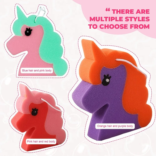 3pcs Mixed Color Unicorn Bath Sponge All-purpose Cleaning Sponge Skin-friendly polyurethane sponge Bathroom sponge