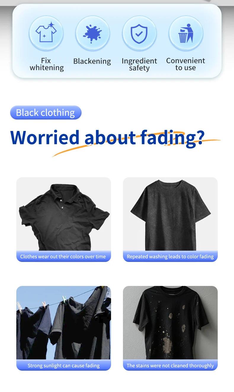 10pcs laundry black color enhancement sheet-non-woven fabric used for fading black clothes, supplementing color, improving color