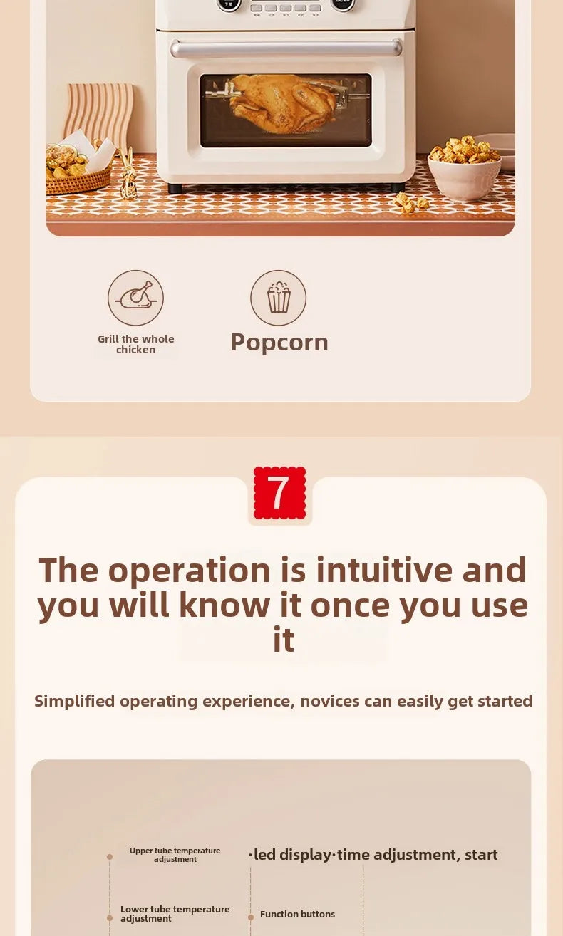 25L 1600W Air Fryer Oven Integrated Multifunctional Small Electric Oven Household