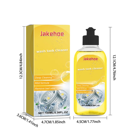 Nettoyant pour Machine à Laver JAKEHOE – Nettoyage en Profondeur Anti-Odeurs et Anti-Bactérien | Élimine la Saleté et le Calcaire | Formule Écologique, Fraîcheur Durable – 100 ml