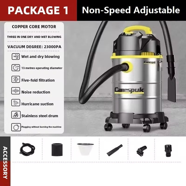 Aspirateur industriel eau et poussière 3300 W, 3 en 1, aspiration puissante, idéal pour la maison, le garage ou l'atelier.