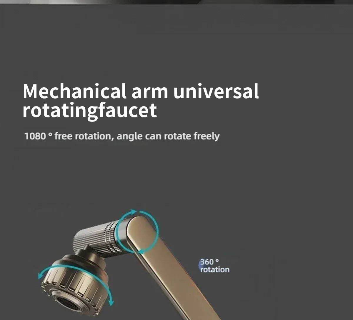 ABS Modern 360 Degree Swivel Kitchen Robotic Arm Faucet Soft Bubble/shower Dual Mode Flexible Adjustment