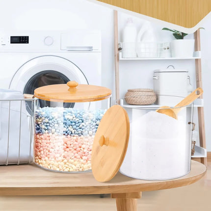 Conteneur de lessive en poudre acrylique grande capacité - E-menage