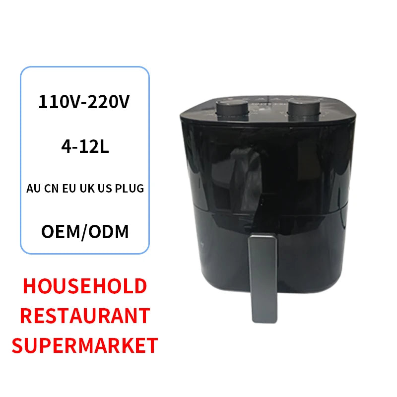 8L Stainless Steel Air Fryer Without Oil Digital Mechanical Control Oil Free Cooker Air Fryer