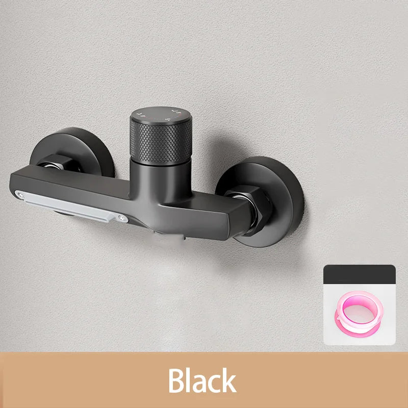 Waterfall Bathtub Faucet Set Handheld Shower Head Wall Mounted Brass Bathroom Tub Filler Waterfall Spout Hot and Cold Mixer Tap