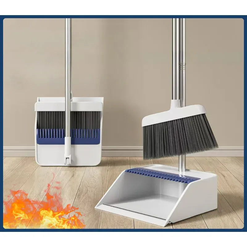 Medium-Sized Thickened and Widened Upgraded Foldable Broom and Dustpan Set Durable, Non-Stick, Easy To Clean, Convenient Storage