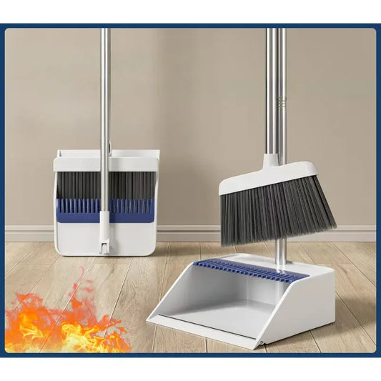 Medium-Sized Thickened and Widened Upgraded Foldable Broom and Dustpan Set Durable, Non-Stick, Easy To Clean, Convenient Storage