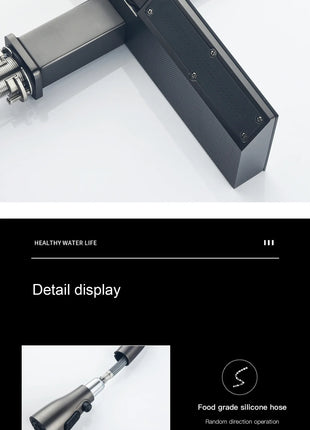 AITANA Luxury Chrome Brass Kitchen Faucet with Digital Display Design, Hot and Cold Water Pull out 3-Function Sink Mixer