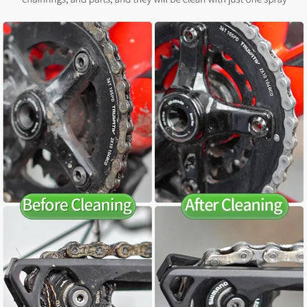 Nettoyant Chaîne de Vélo Puissant – Dégraissant Professionnel Concentré 100/350 ml | Spray Nettoyant Transmission, Cassette, Plateau & Dérailleur | Anti-Rouille, Anti-Usure