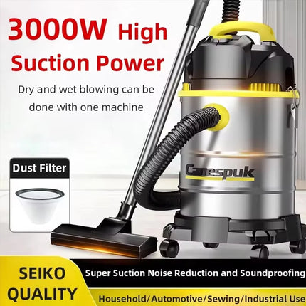 High-Power Vacuum Cleaner for Car Home Commercial Use Wet And Dry Large Suction Dust Collector Machine Shop Vacuum Bucket