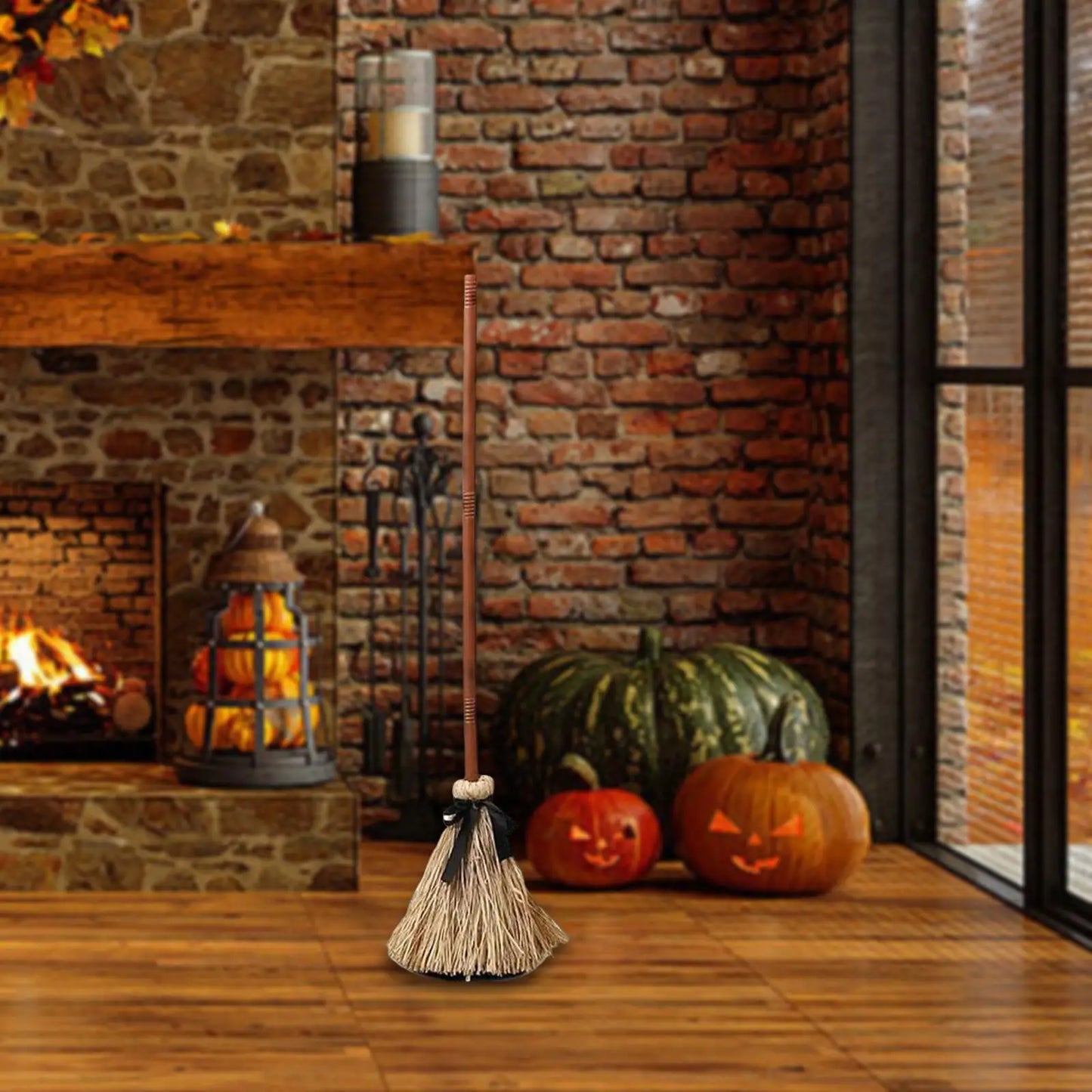 Dancing Witch Broom Gathering Props Centerpiece Present Ornament Dancing Broomstick Halloween Decor for Party Indoor Outdoor