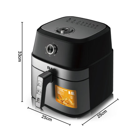 Multifunctional Large Capacity Electric Air Fryerr 8L Hot Air Fryer Ovens Without Oil Air Fryers