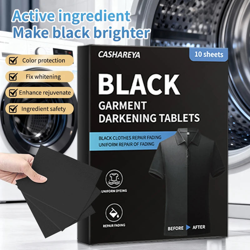 10pcs laundry black color enhancement sheet-non-woven fabric used for fading black clothes, supplementing color, improving color