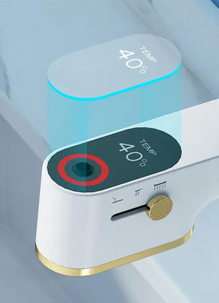 VGX Multifunctional Bathroom Faucets Pull Out Basin Mixer Sink Faucet Gourmet LED Temperature Tap 360° Tapware Crane Brass White