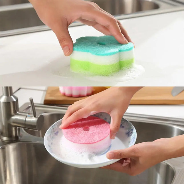 Éponge en forme de fleur pour la vaisselle, la salle de bain, la cuisine - E-menage