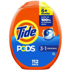 Tide Pods Laundry Detergent Packs Original 112 Count Powerful 3-in-1 Cleaning Stain Fighting Fresh Scent Cold Water Compatible.