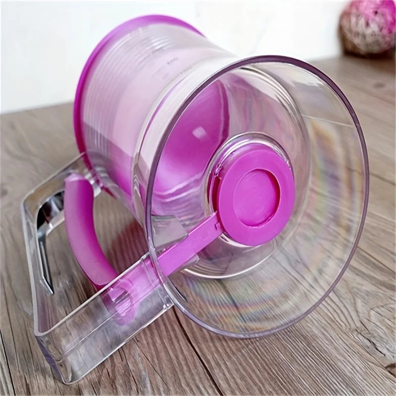 1 distributeur de pâte à crêpes, cupcakes et gâteaux, 900 ml, avec entonnoir gradué manuel (1 pièce).