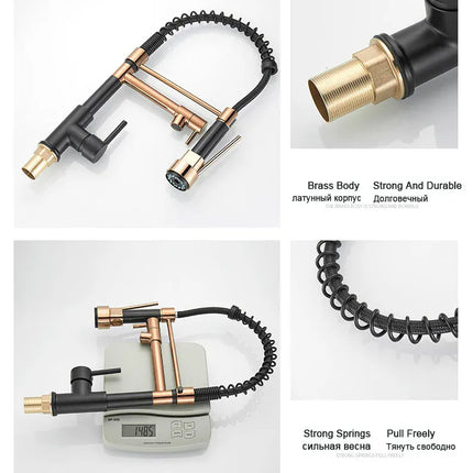 Robinet de cuisine GEGVE, robinet amovible en laiton brossé, robinet d'appoint pour accessoires de cuisine, bec extractible, eau chaude et froide