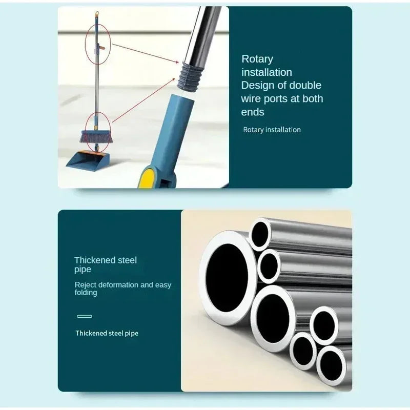 Dustpan set Broom set Household broom broom  Brush head sweeping Individual sweep broom Foldable garbage shovel broom