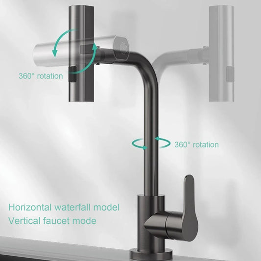 Sink Faucet Kitchen Sink Faucet Sink Faucet Rotatable 3 Function Sprayer Single Handle Hot Cold Water Kitchen Faucet for Home