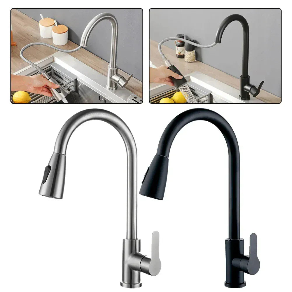 2025 NEW Kitchen Vegetable Wash Tank Stainless Steel Basin Sink Rotatable Hot  Cold Pull-Out Extendable Faucet Vegetable Wash