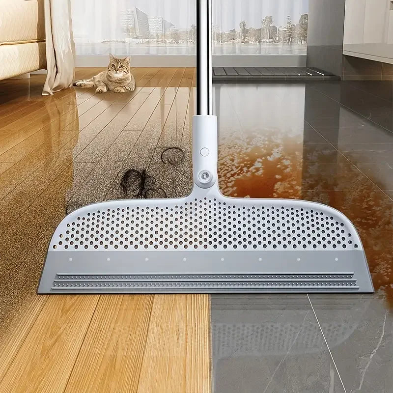 A magic broom suitable for bathrooms, kitchens, and living rooms, with a detachable head that easily removes hair and dust