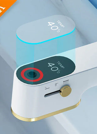 VGX Multifunctional Bathroom Faucets Pull Out Basin Mixer Sink Faucet Gourmet LED Temperature Tap 360° Tapware Crane Brass White