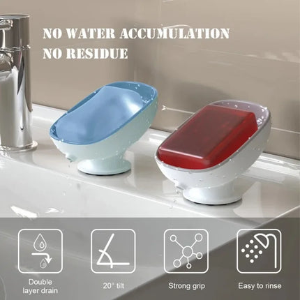 Porte-savon auto-drainant avec ventouse super puissante - E-menage
