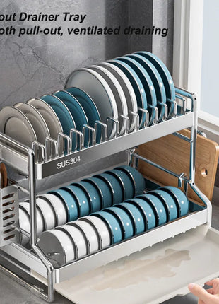 Dish Drainer Kitchen Storage Organization Stainless Steels Drainer Kitchen Dishes Kitchenware Tableware Drainer Board Rack
